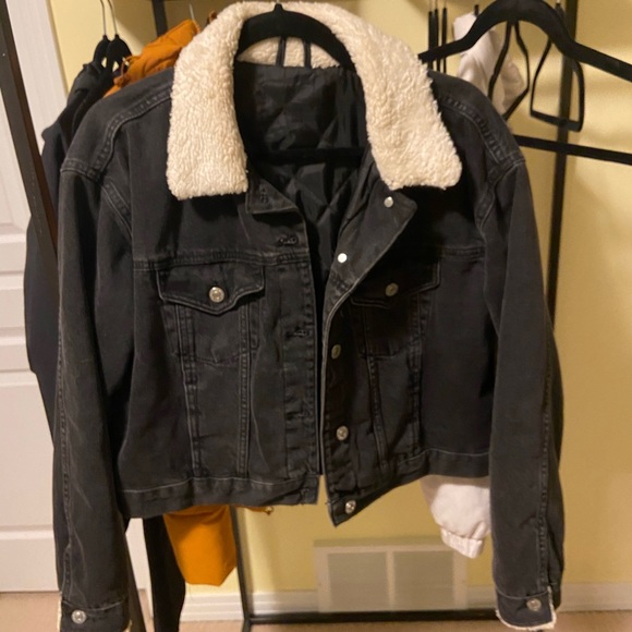 Top shop jean jacket with sherpa detail - Picture 1 of 7